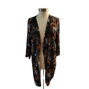 Iman Floral Print Open Front Cardigan